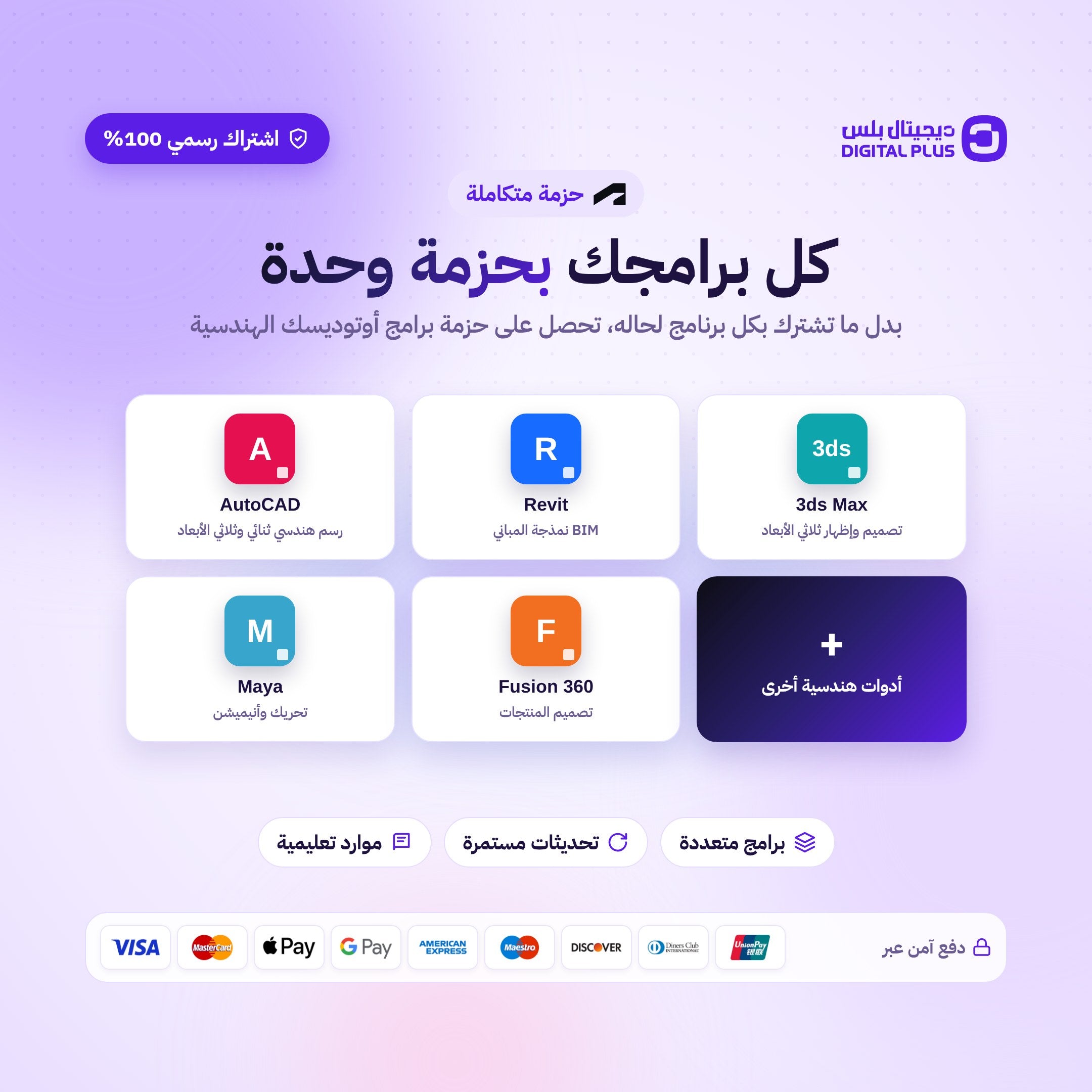 اشتراك حزمة برامج اوتوديسك Autodesk