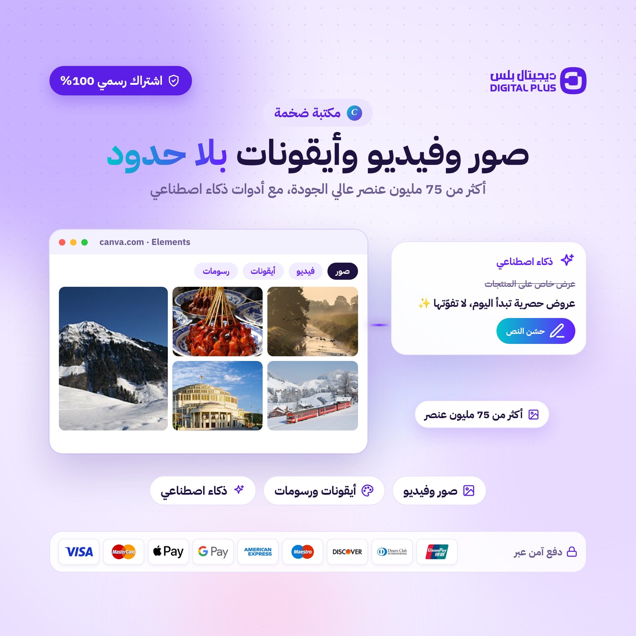 اشتراك كانفا برو التعليمي لمدة سنة CANVA