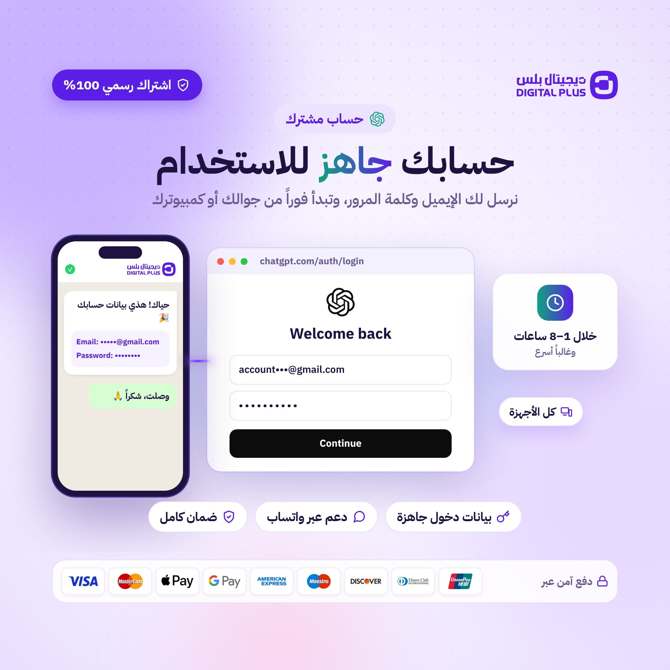 اشتراك شات جي بي تي بلس لمدة 6 اشهر