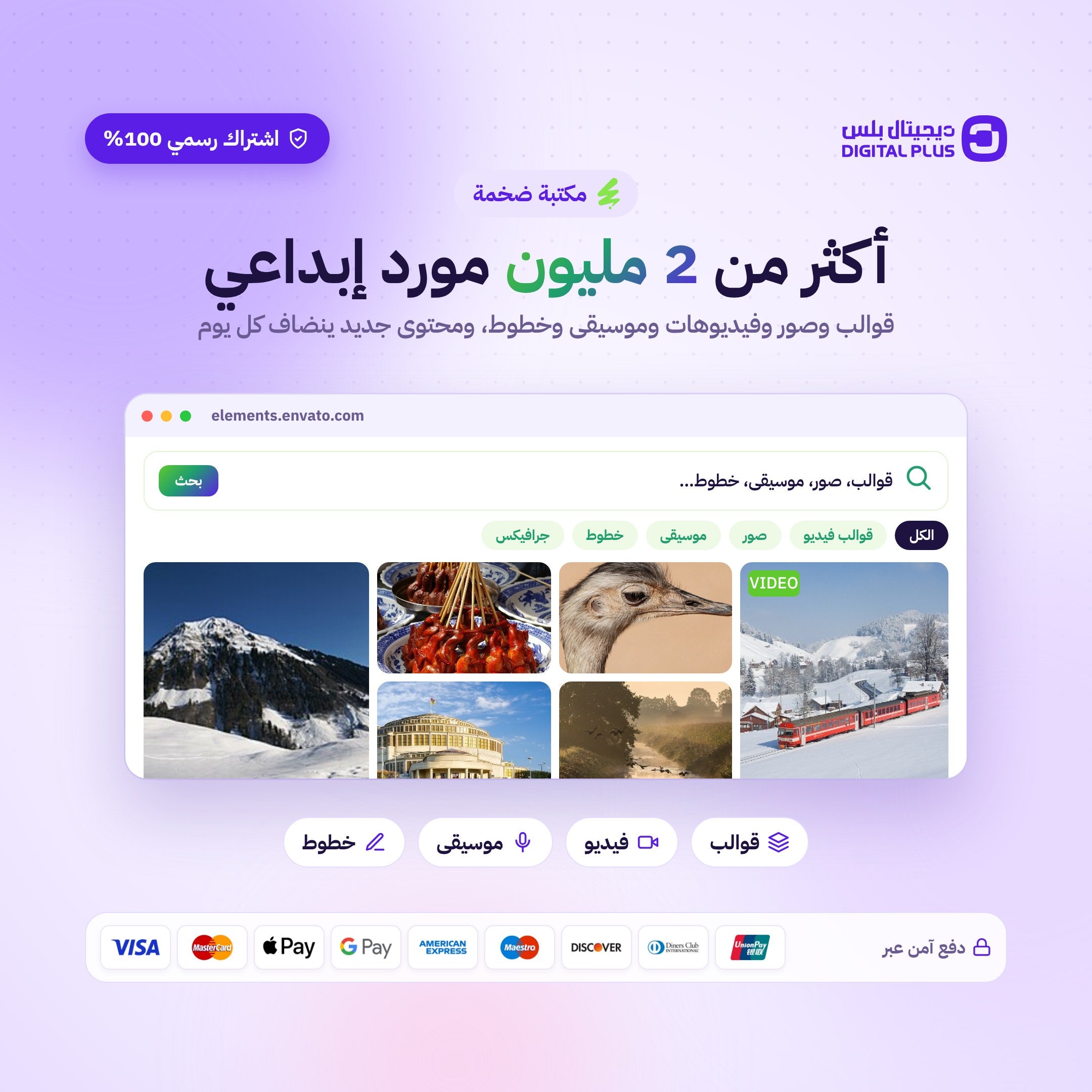 اشتراك انفاتو سنة كاملة - Envato Elements
