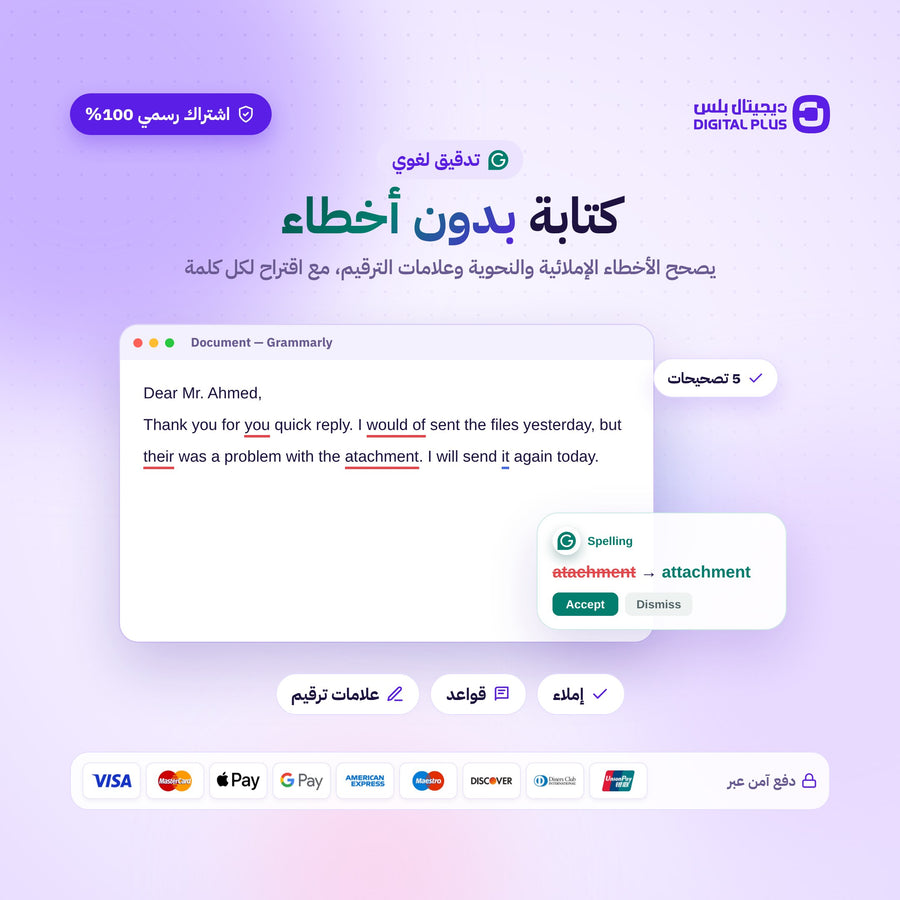 اشتراك جرامرلي 3 شهور - صورة 2