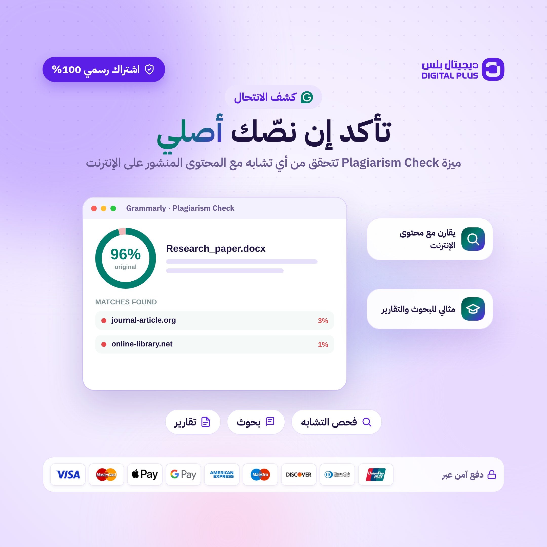 اشتراك جرامرلي لمدة شهر (مشترك) - Grammarly
