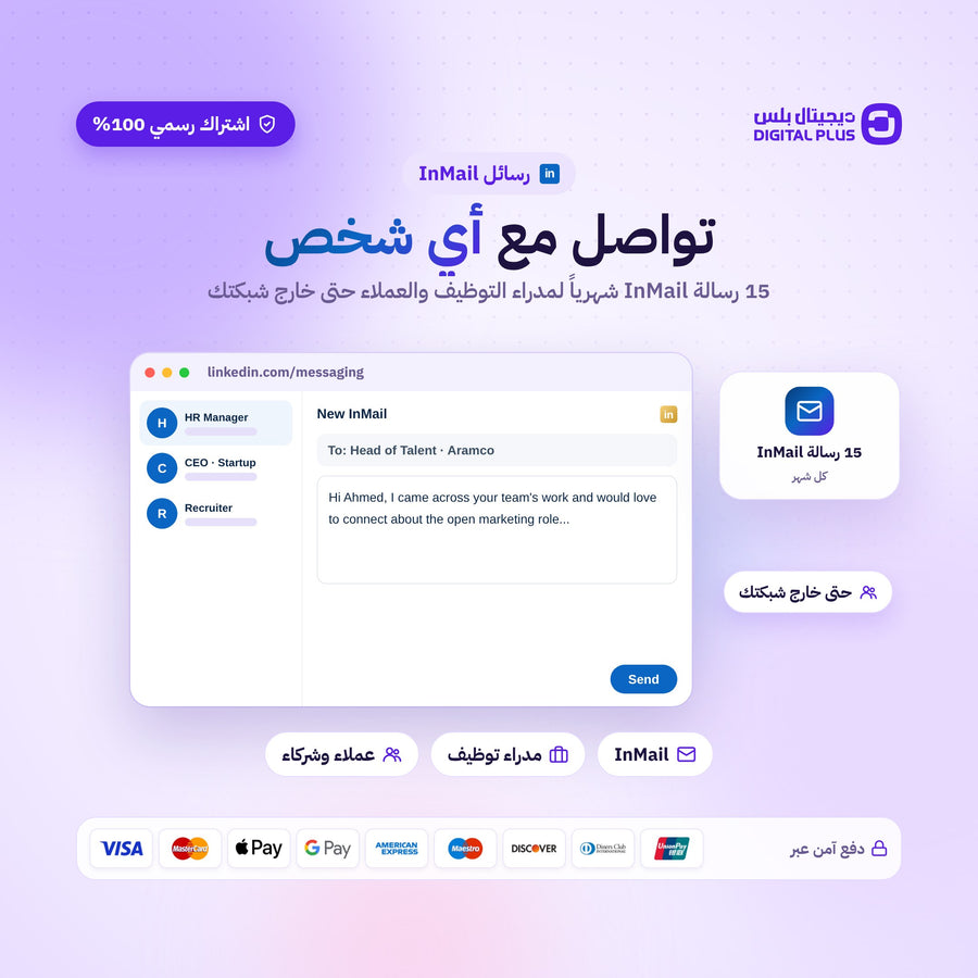 اشتراك لينكد ان بريميوم بزنس 3 أشهر | Linkedin Premium 3 months (Business)
