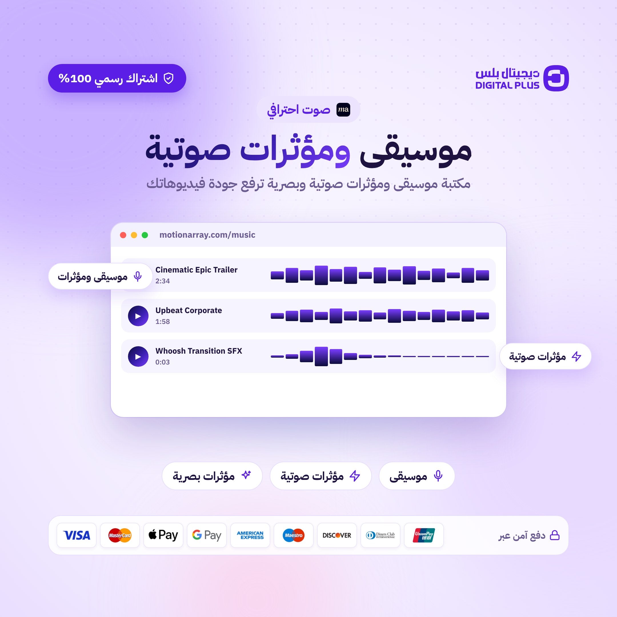 اشتراك لمدة شهر واحد | Motion Array