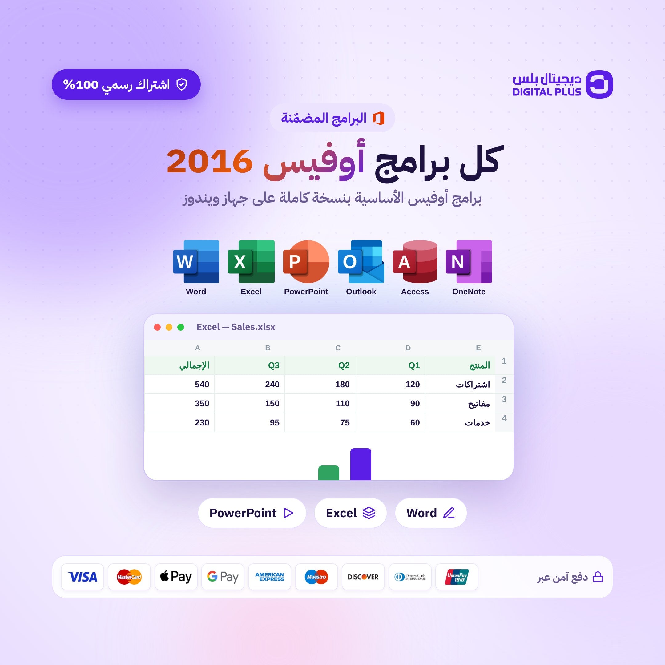 مفتاح اوفيس برو بلس 2016 - Office 2016