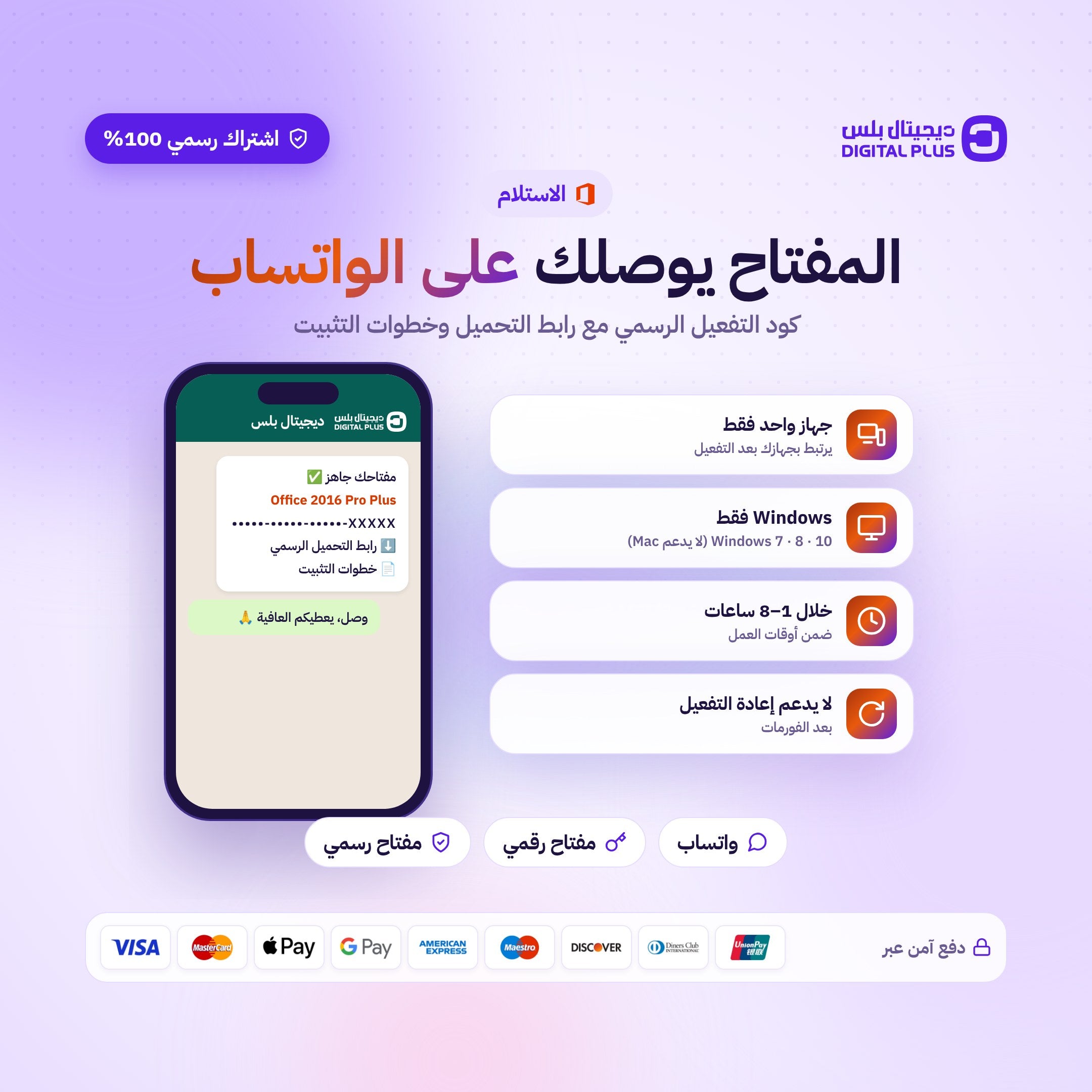 مفتاح اوفيس برو بلس 2016 - Office 2016